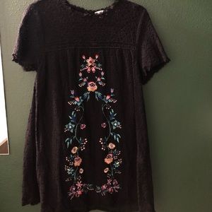 Gently worn black embroidered lace dress